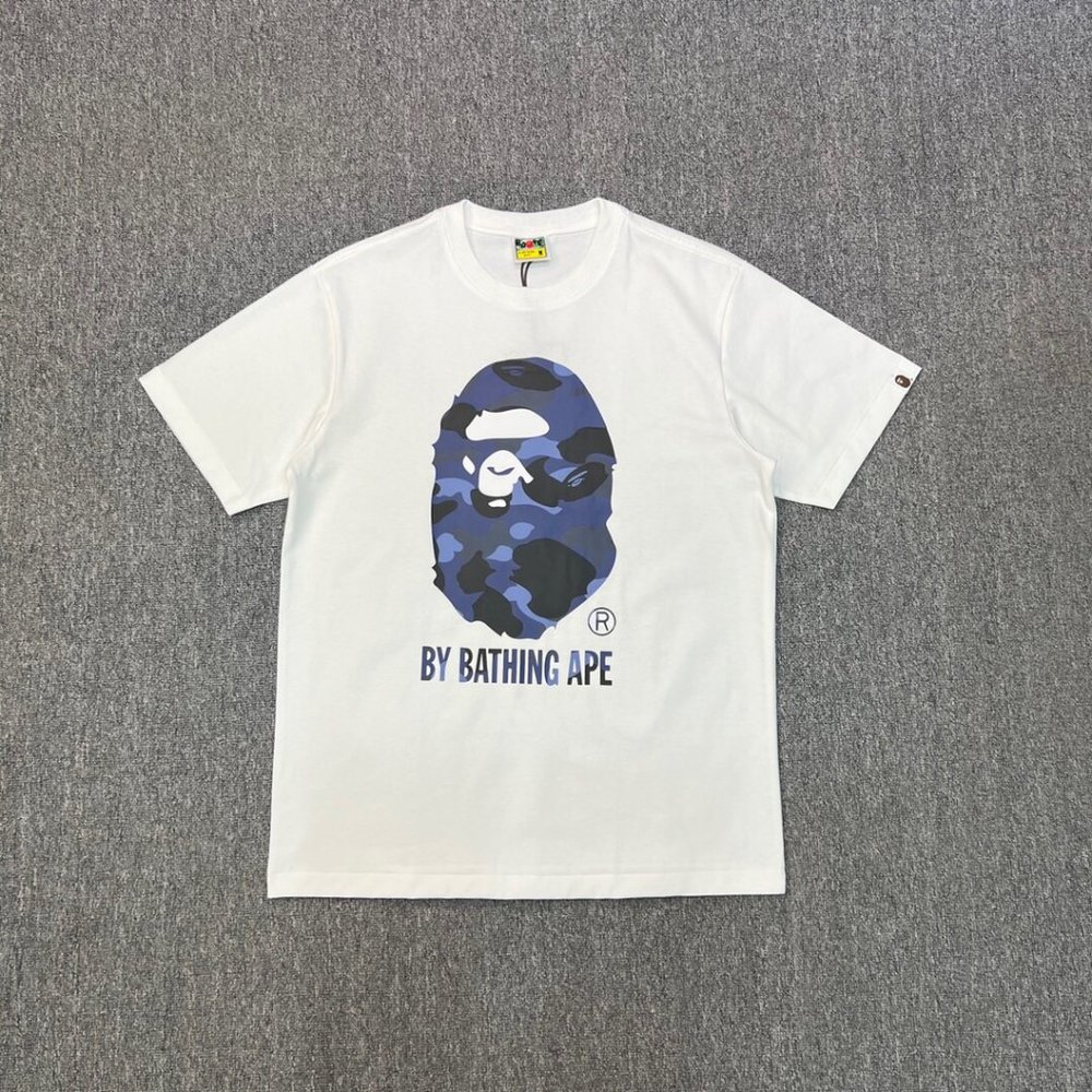 BAPE Ape Man Letter Printing Short Sleeve T-shirt with Large Ape Man Letter Graf